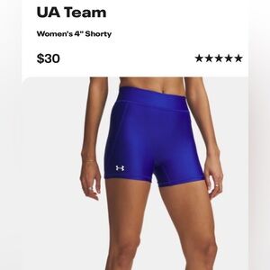 NEW WOMENS UNDER ARMOUR TEAM SHORTY SHORT 4” HEATGEAR COMPRESSION SIZE XS, BLUE
